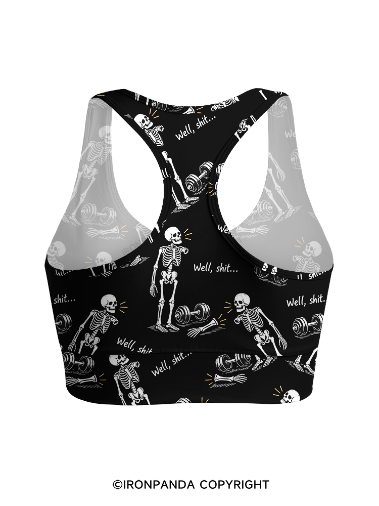 Well Shit Skeleton Racerback Sports Bra