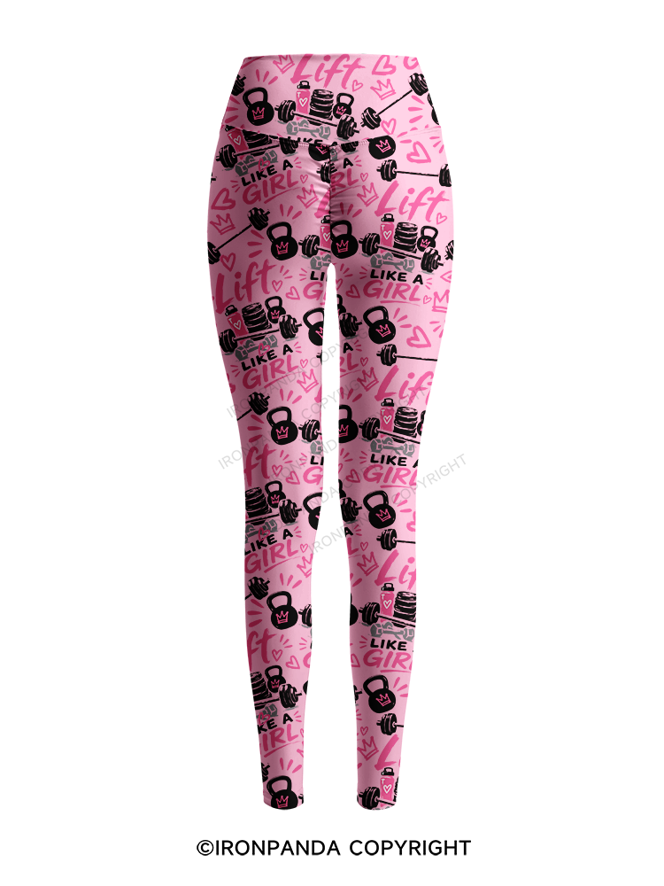Lift Like a Girl Printed Yoga Pants