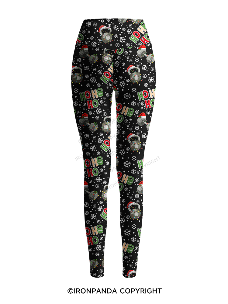 HOHOHO MERRY LIFTMASS Printed Yoga Pants
