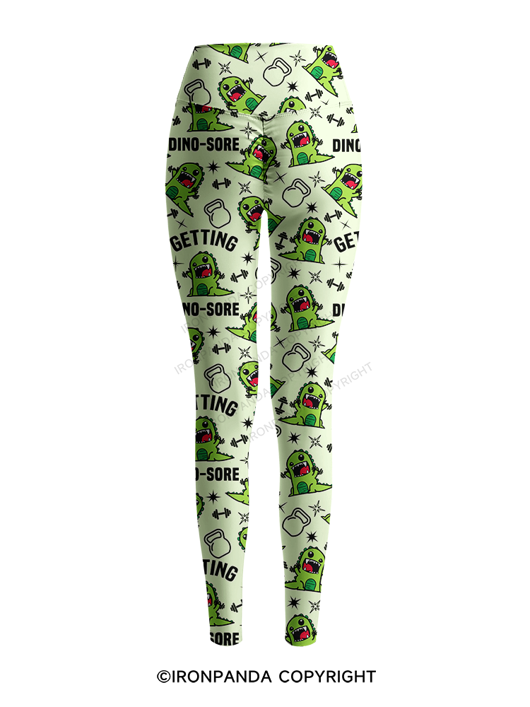 Getting Dino-Sore Printed Yoga Pants
