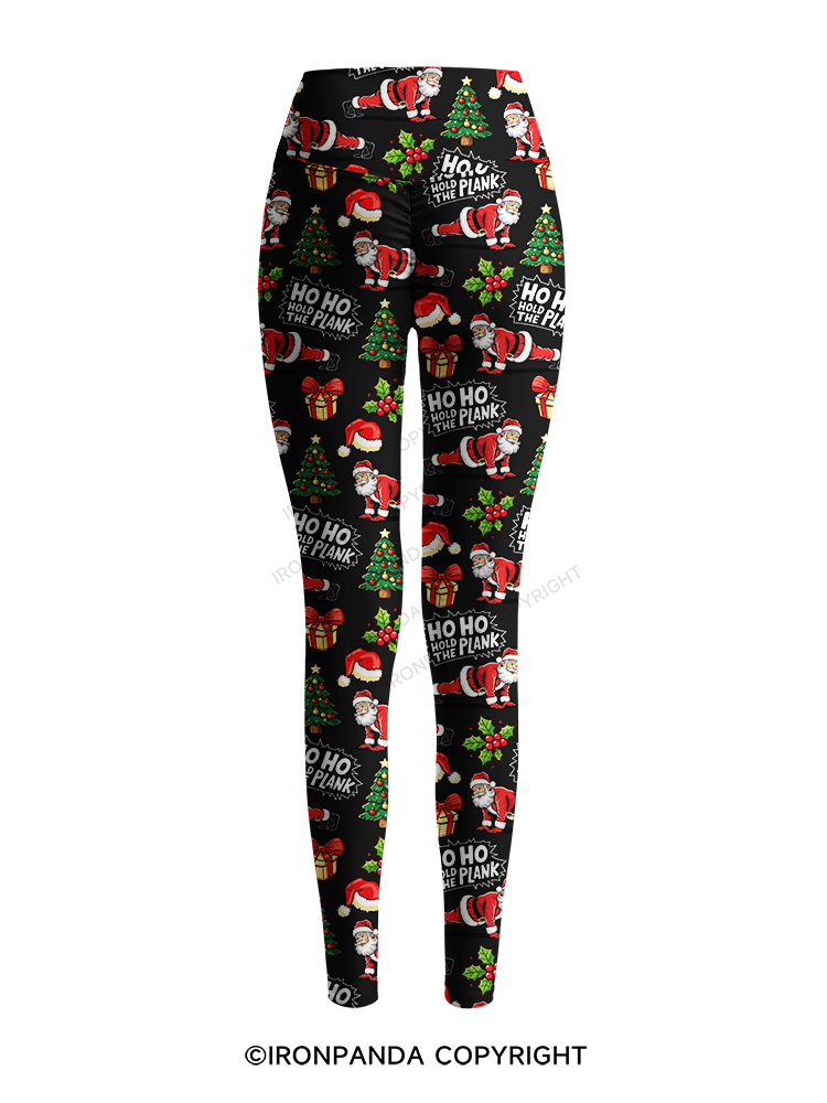 Ho Ho Hold the Plank Printed Yoga Pants