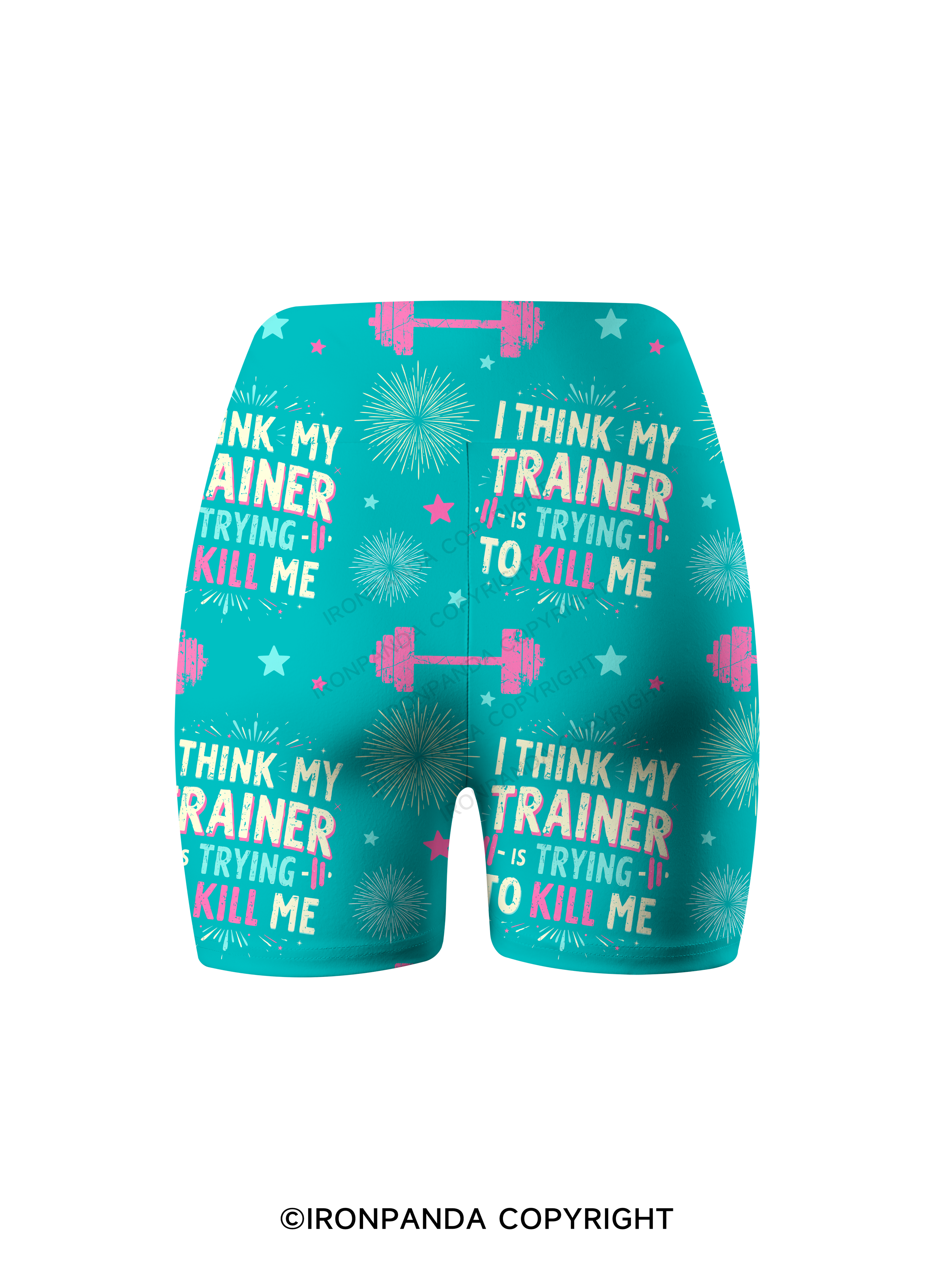 I THINK MY TRAINER IS TRYING TO KILL ME GYM Printed Yoga Cycling Shorts
