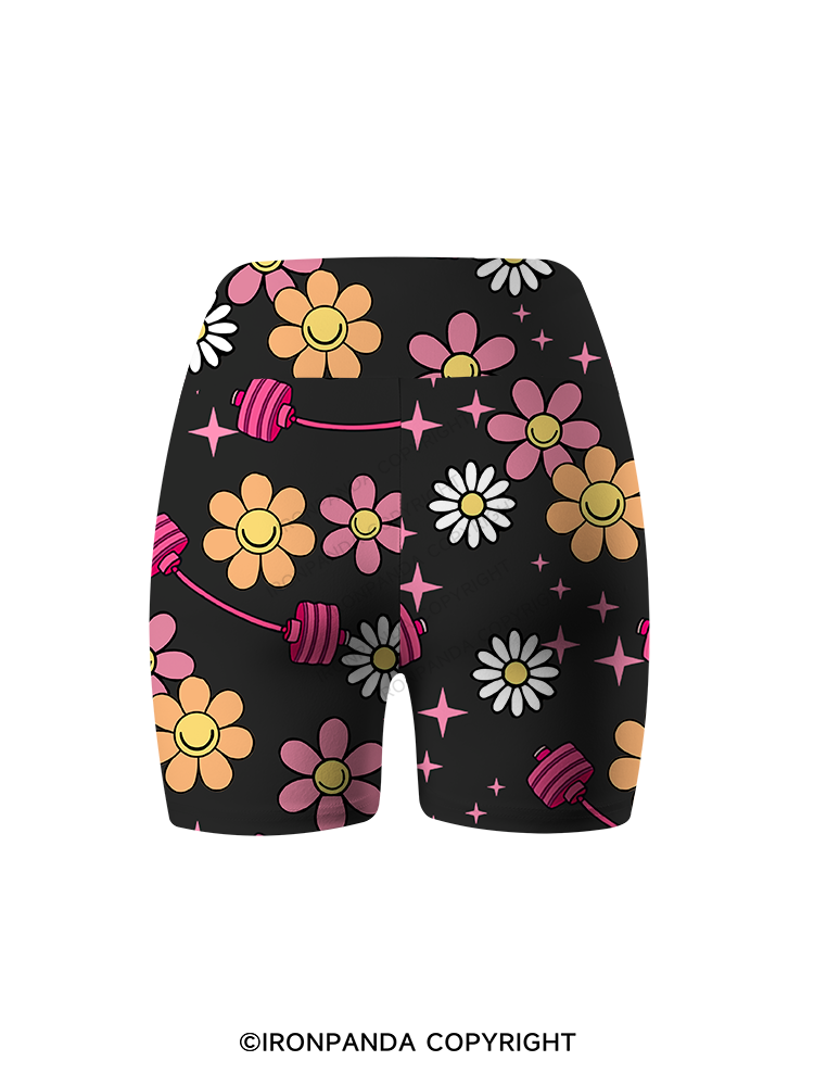 Sparkle & Bloom Printed Yoga Cycling Shorts