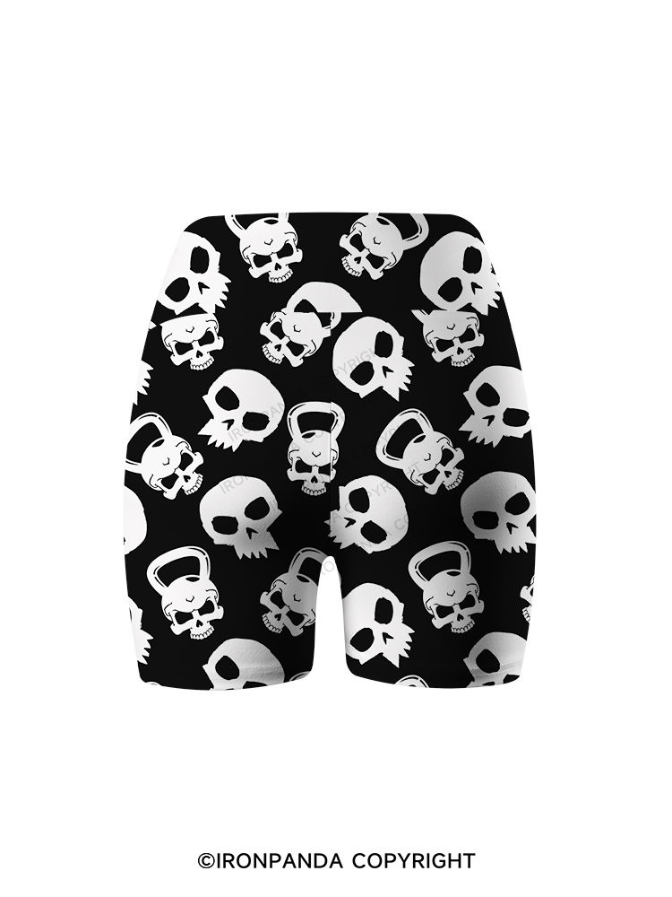 KETTLEBELL SKULL FITNESS Yoga Printed Yoga Cycling Shorts