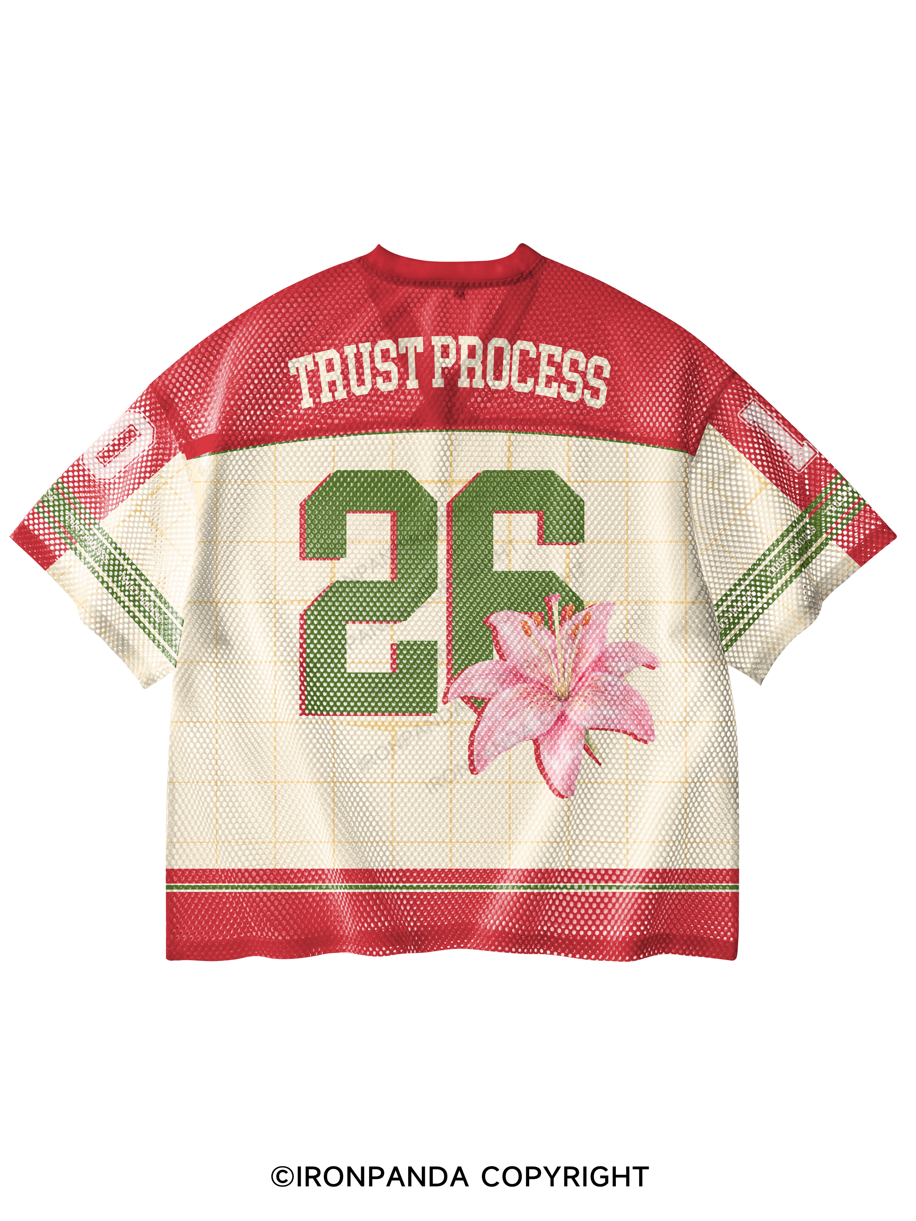 TRUST THE PROCESS GYM V-Neck Open Hole Mesh Top