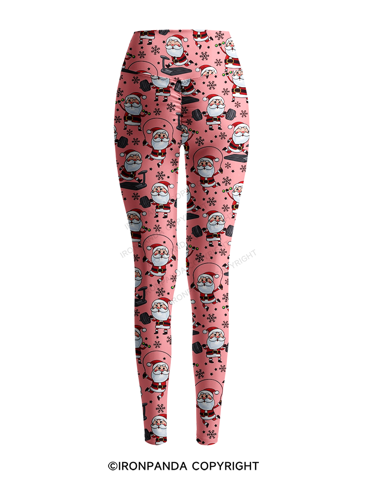 Funny Santa Claus Gym Printed Yoga Pants