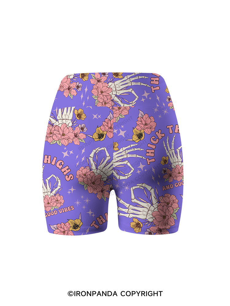 Funny Workout Printed Yoga Cycling Shorts