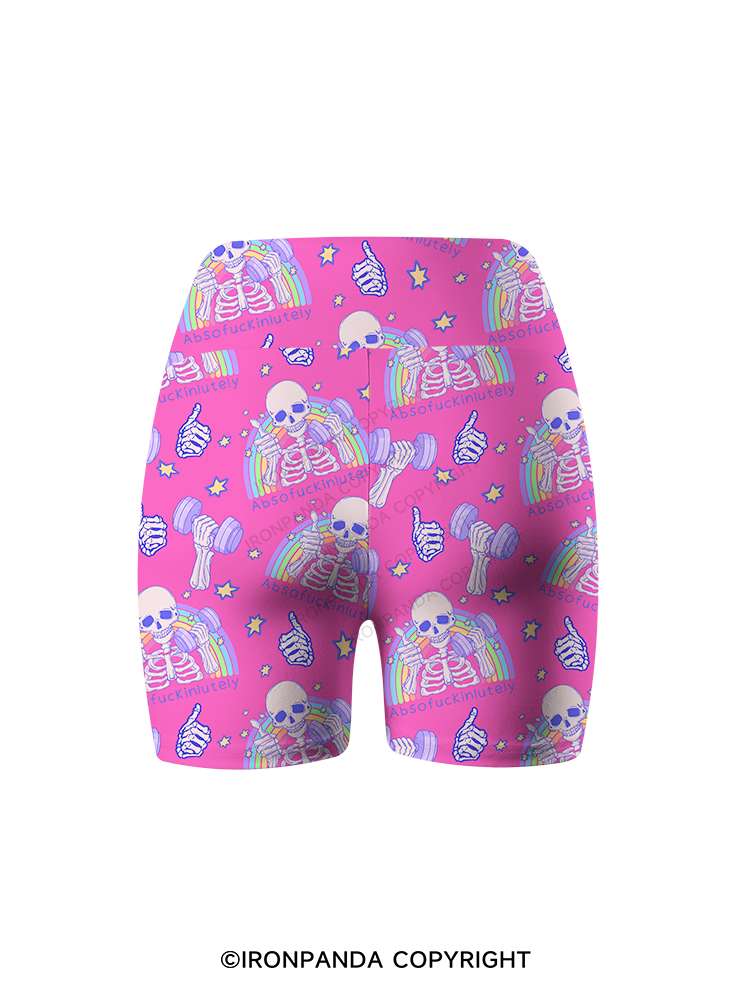 ABSOFUCKINLUTELY GYM  Printed Yoga Cycling Shorts