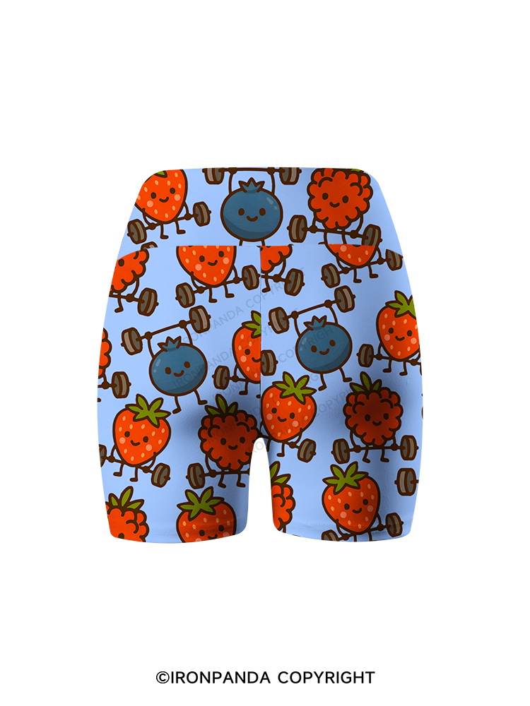 BERRY STRONG Printed Yoga Cycling Shorts