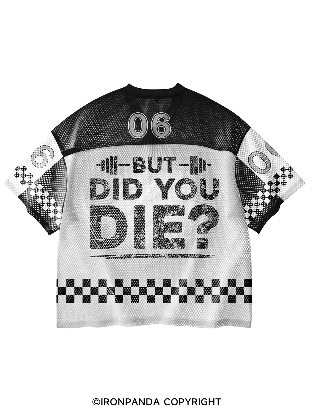 But Did You Die? V-Neck Open Hole Mesh Top