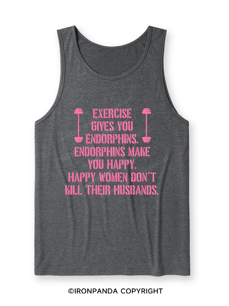 EXERCISE GIVES YOU ENDORPHINS PINK Ultra Soft Heather Tank