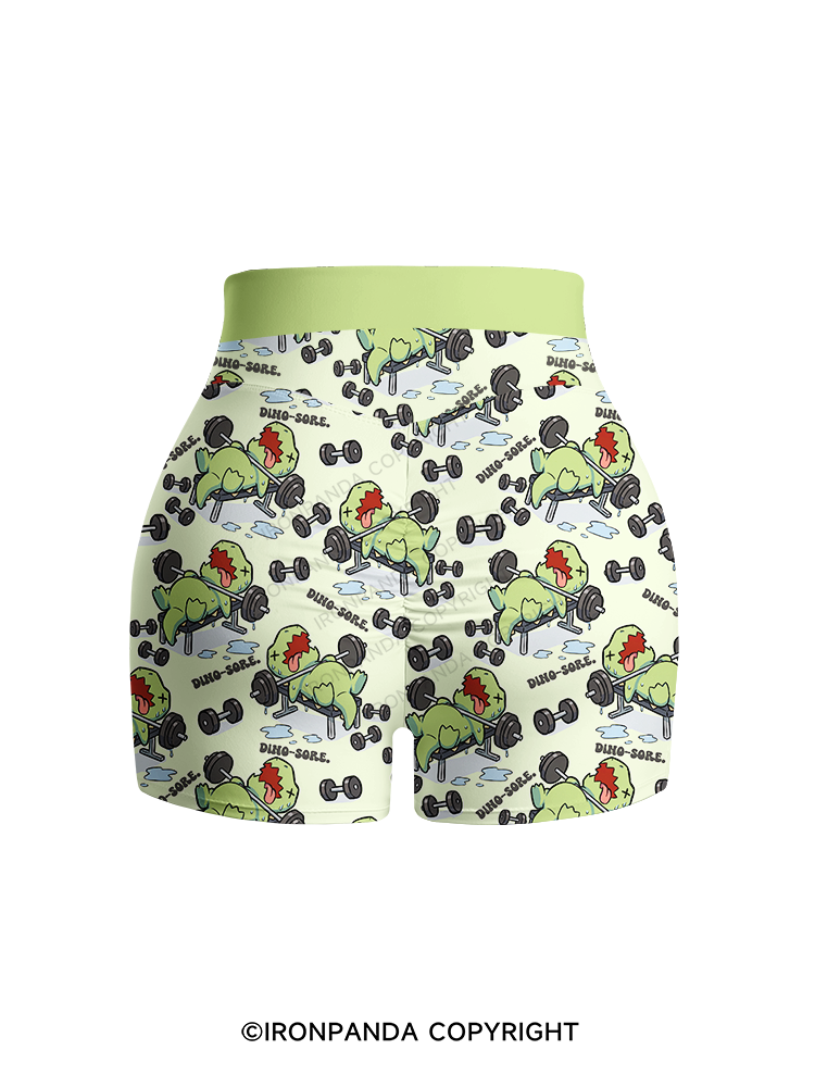 DINO-SORE Printed 2 Piece Yoga Shorts Set