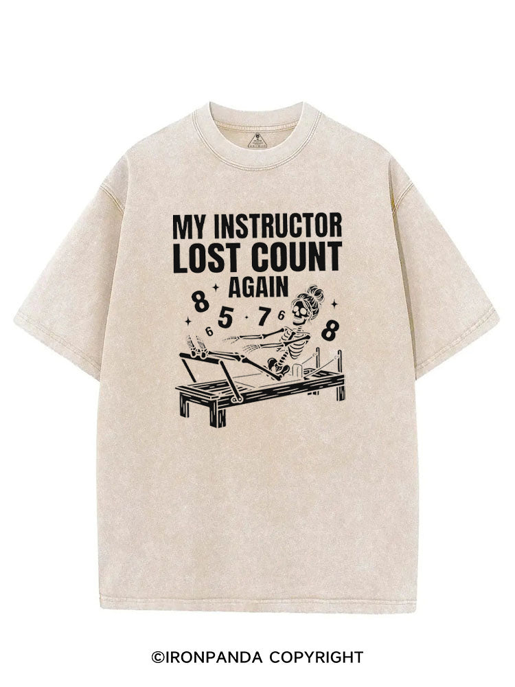 MY INSTRUCTOR LOST COUNT AGAIN SKELETON REFORMER VINTAGE GYM SHIRT