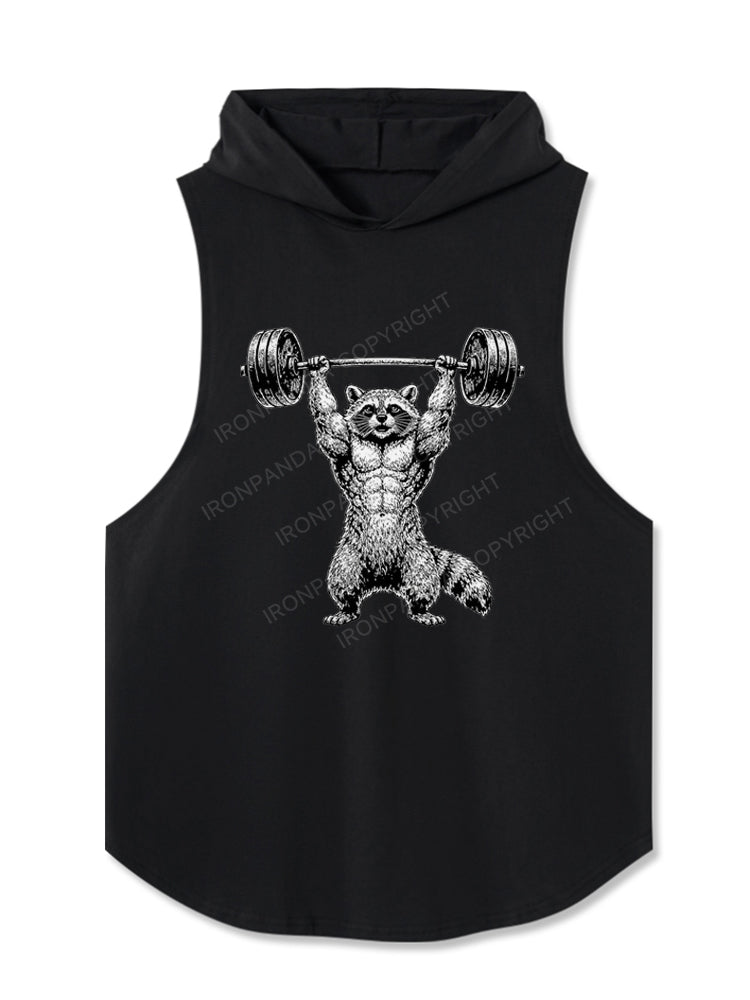Buff Raccoon Weightlifting Hooded Tank