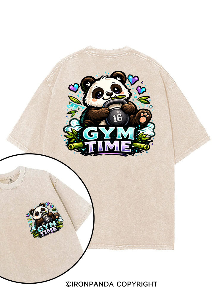 GYM TIME KETTLEBELL PANDA printed Gym Shirt