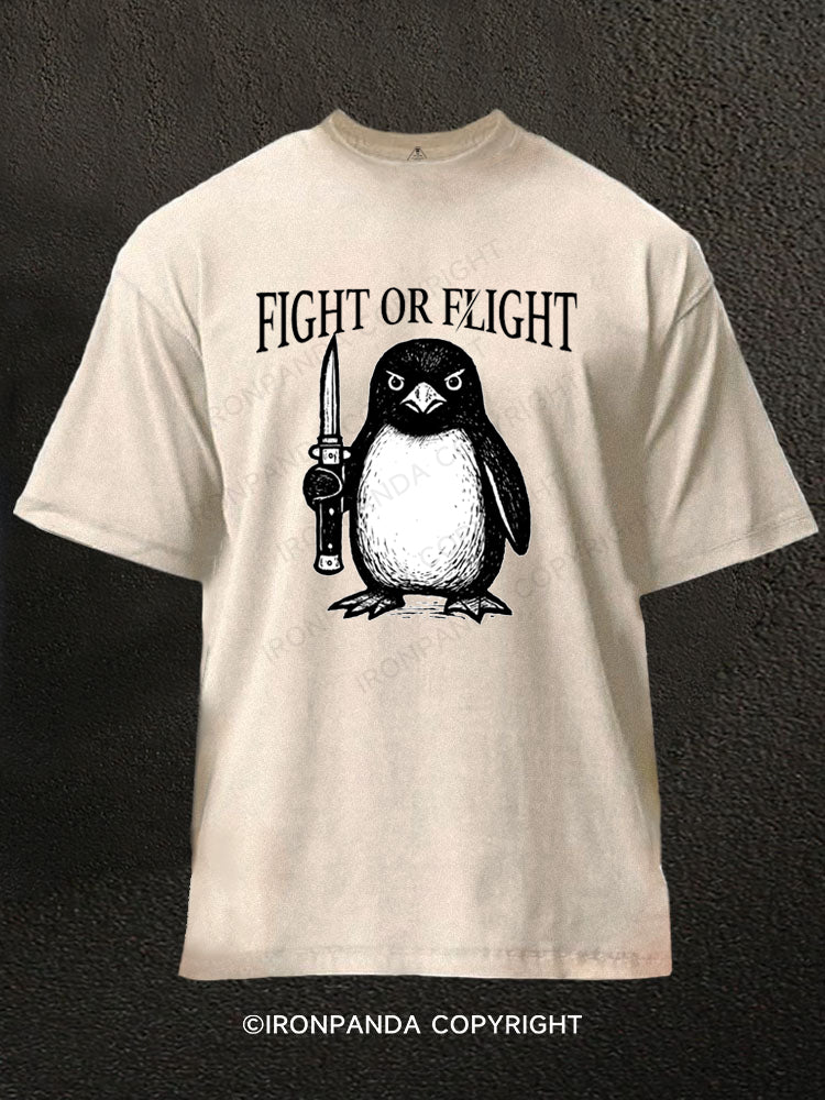 Penguin Fight Or Flight Washed Gym Shirt