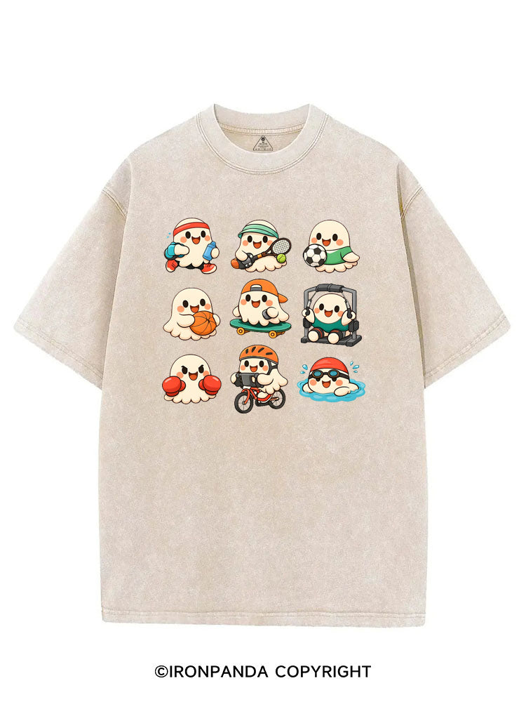 CUTE GHOST SPORTS VINTAGE GYM SHIRT