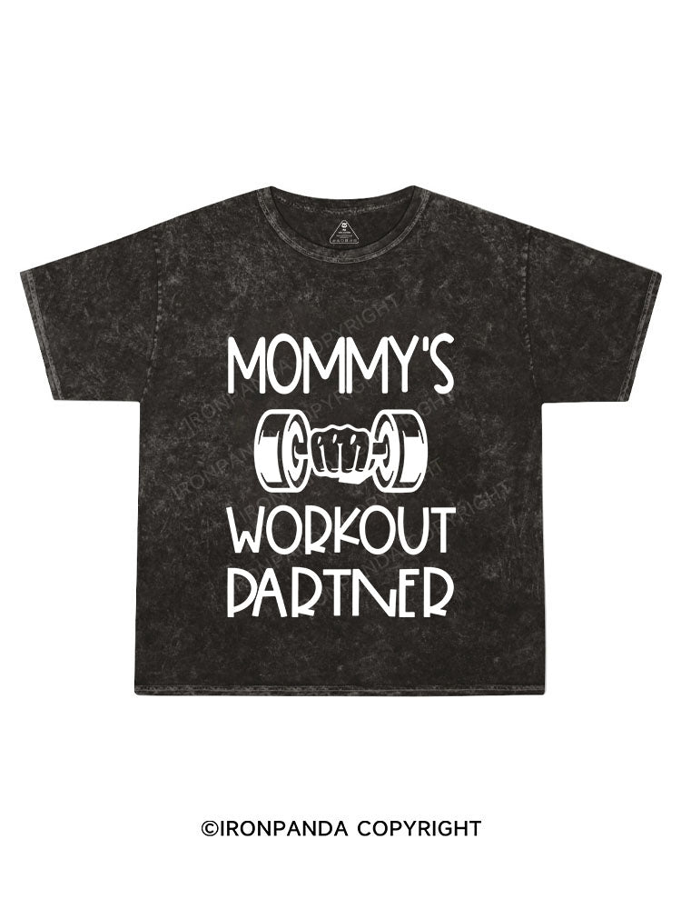 Mommy's Workout Partner Kids Washed T-Shirt