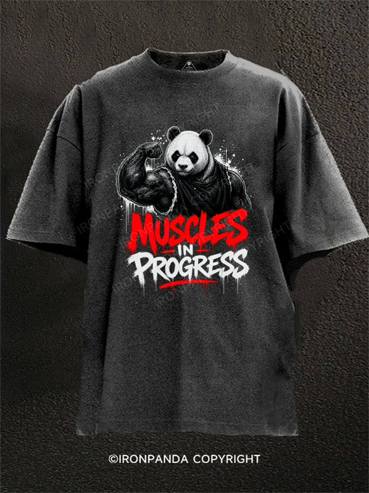 Muscles in Progress Panda Washed Gym Shirt