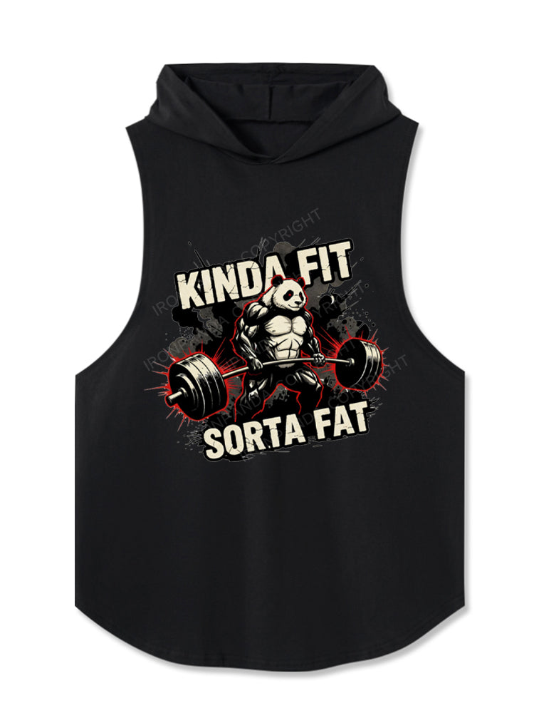 Kinda Fit Sorta Fat Funny Gym Panda Fitness Hooded Tank