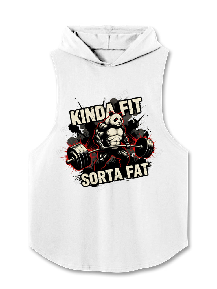 Kinda Fit Sorta Fat Funny Gym Panda Fitness Hooded Tank