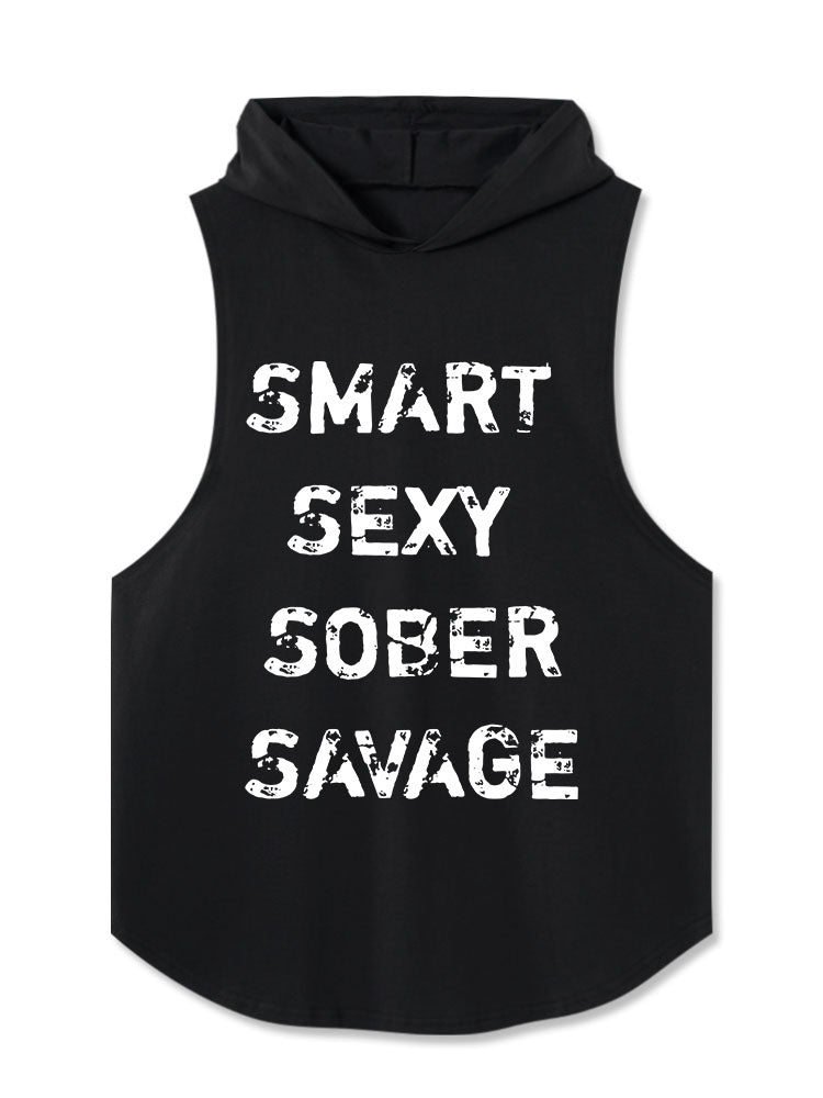SMART SEXY SOBER SAVAGE Washed Hooded Tank