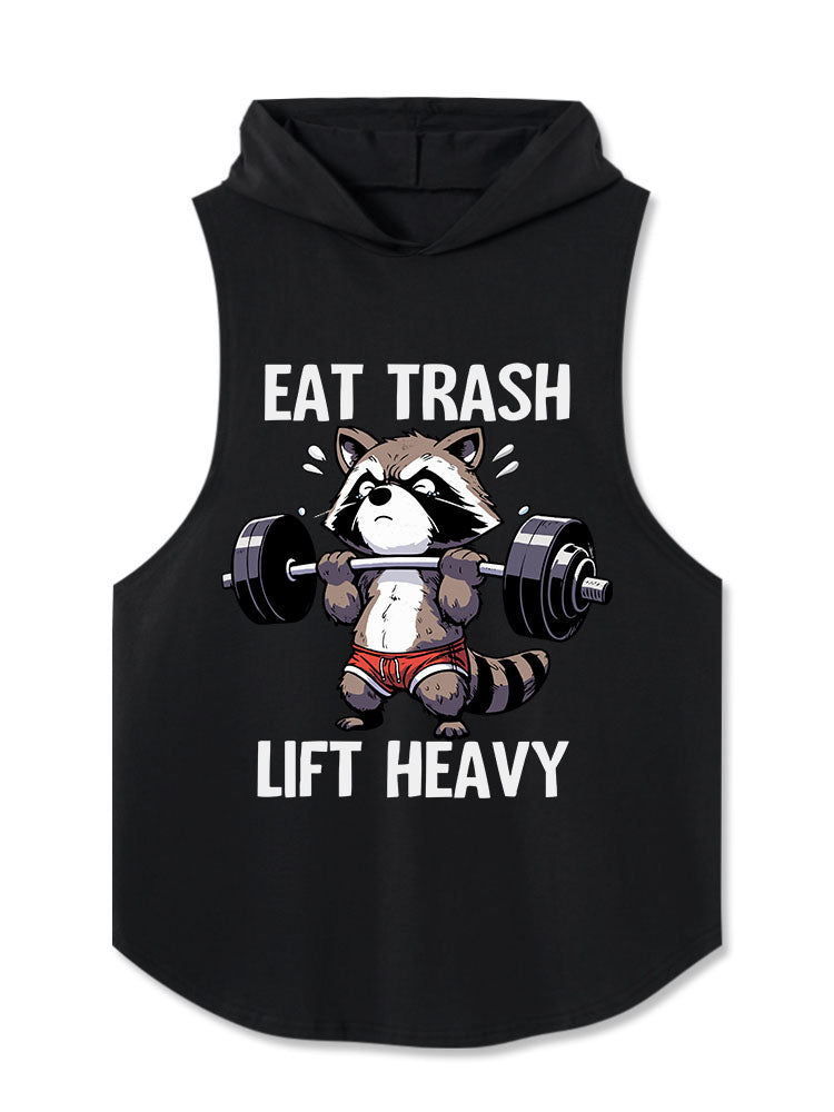 eat trash lift heavy Hooded Tank