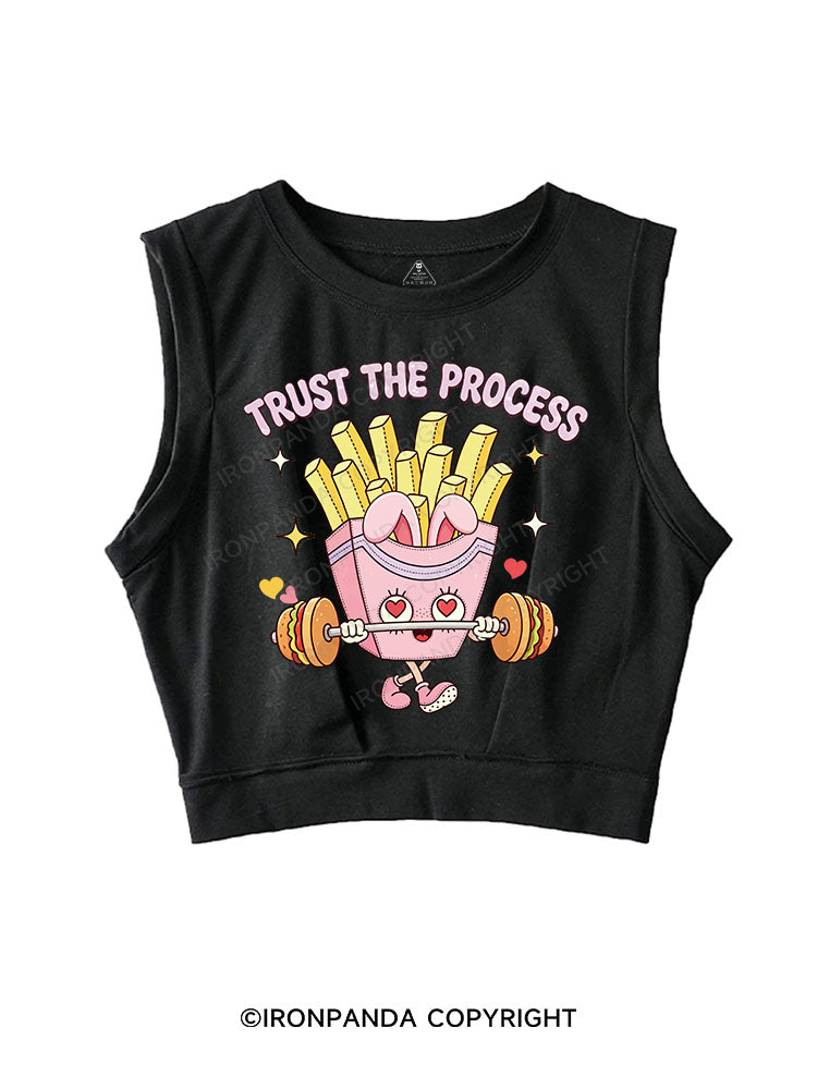 TRUST THE PROCESS SLEEVELESS CROP TOPS