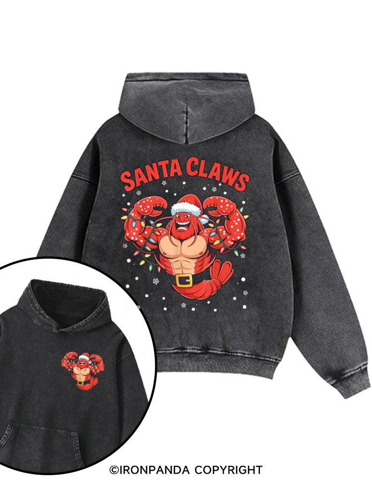 Santa Claws Washed Gym Hoodie