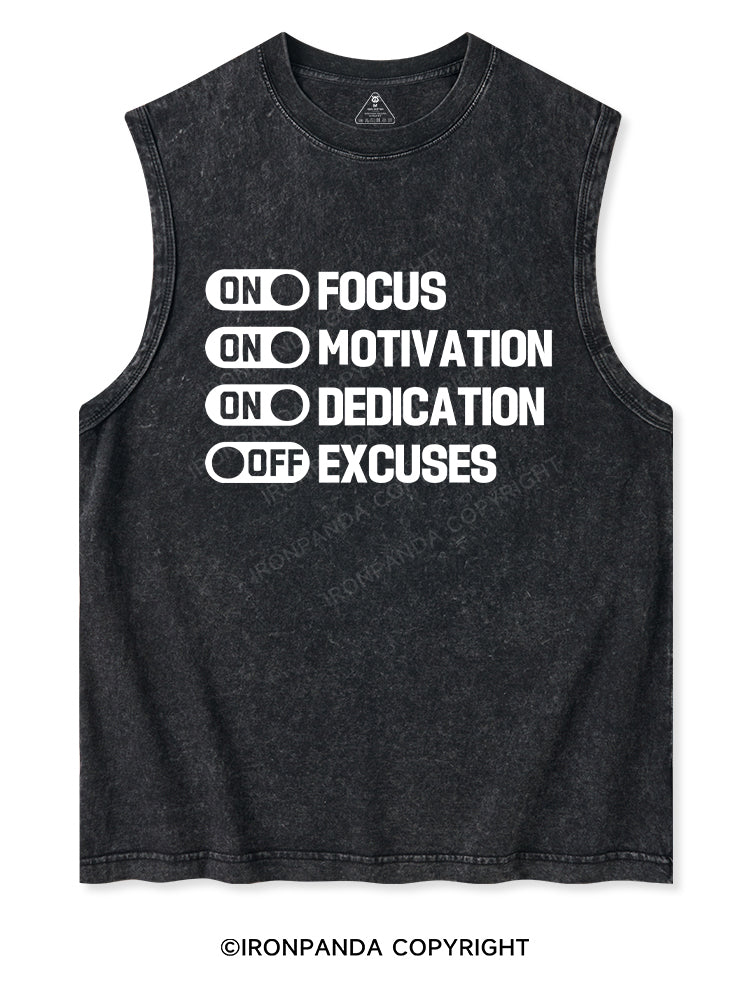 FOCUS ON EXCUSES OFF Washed Tank