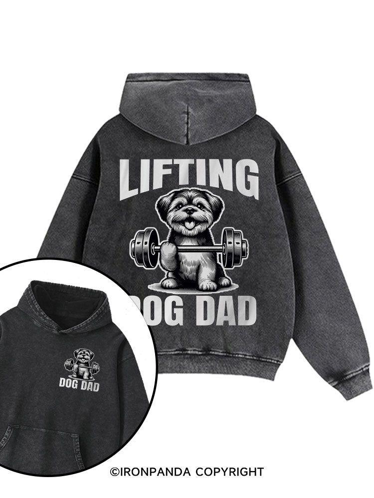 Dog Dad Printed Washed Gym Hoodie