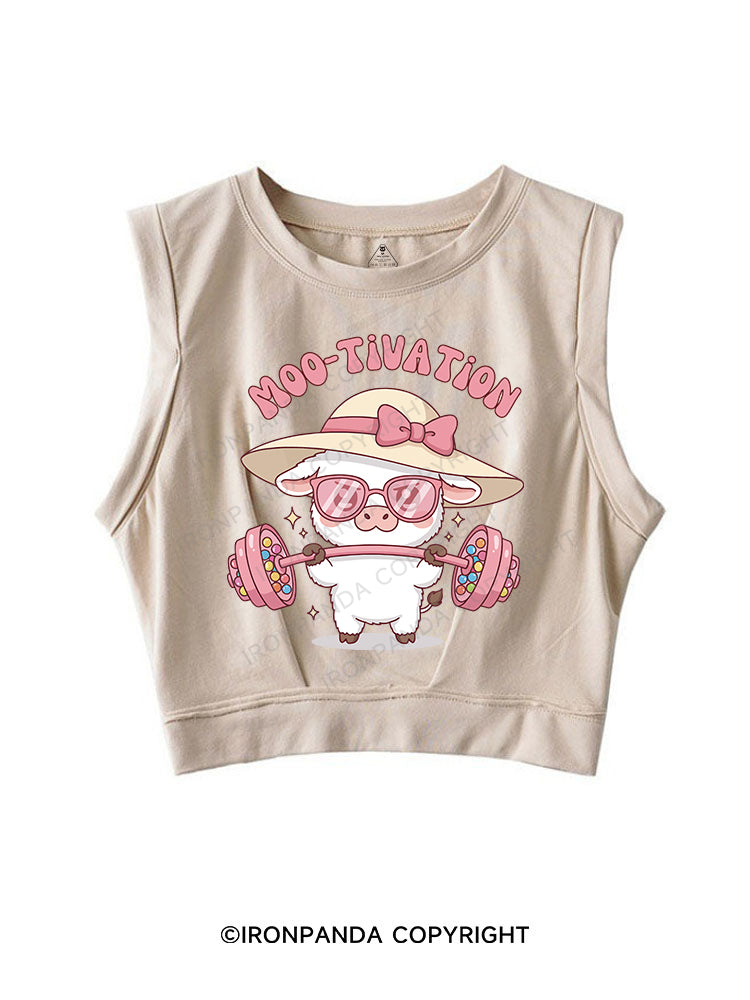 Moo-tivation SLEEVELESS CROP TOPS