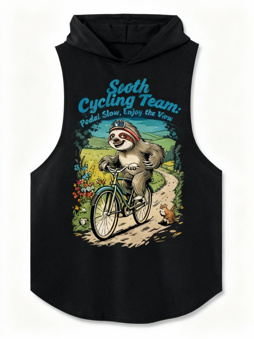 Pedal Slow Enjoy the View Hooded Tank