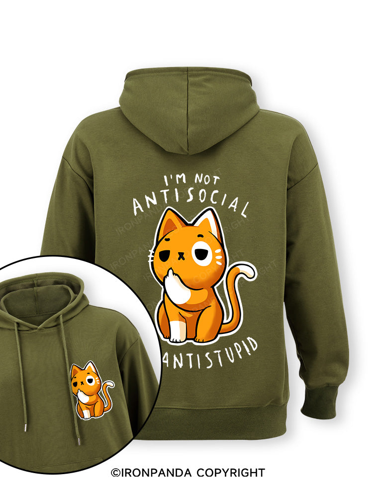 Antisocial cute Cat Double-Sided Printed Classic Gym Hoodie