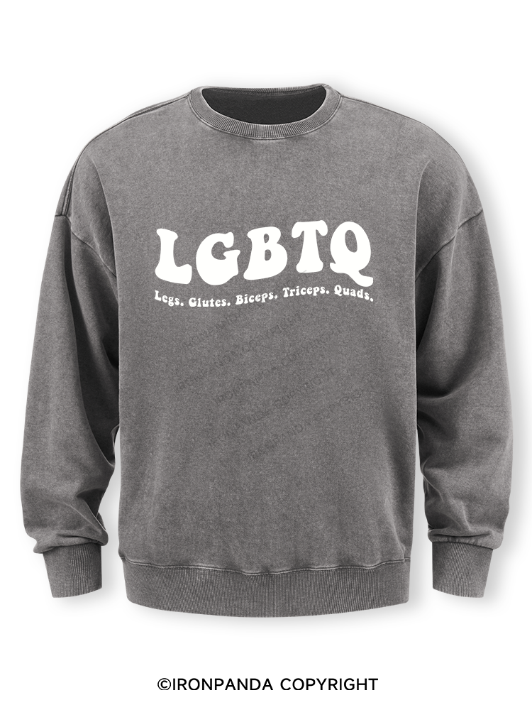 LGBTQ: Legs, Glutes, Biceps, Triceps, Quads Washed Sweatshirt