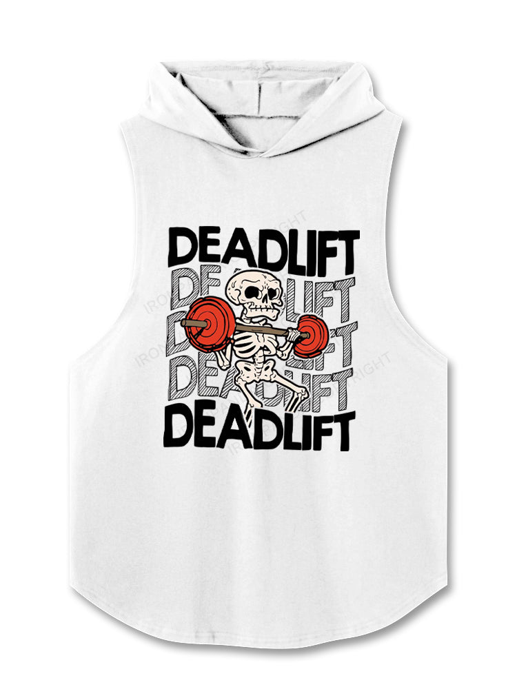 Skeleton Deadlift Funny Halloween Hooded Tank