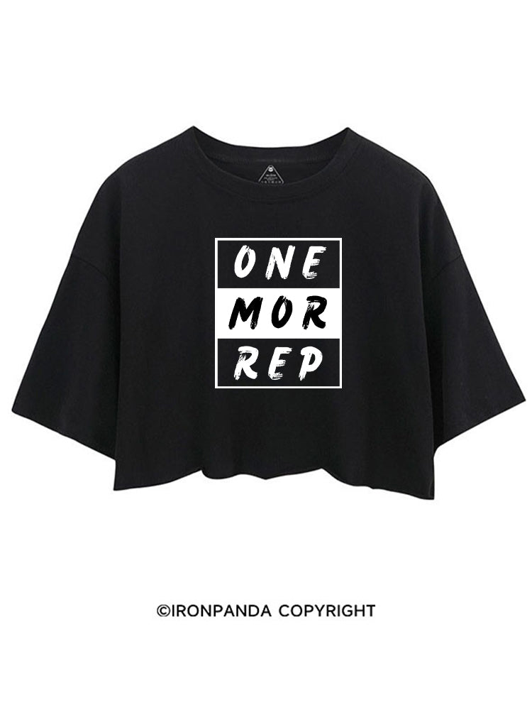 ONE MORE REP POSITIVE GYM STYLE CROP TOPS
