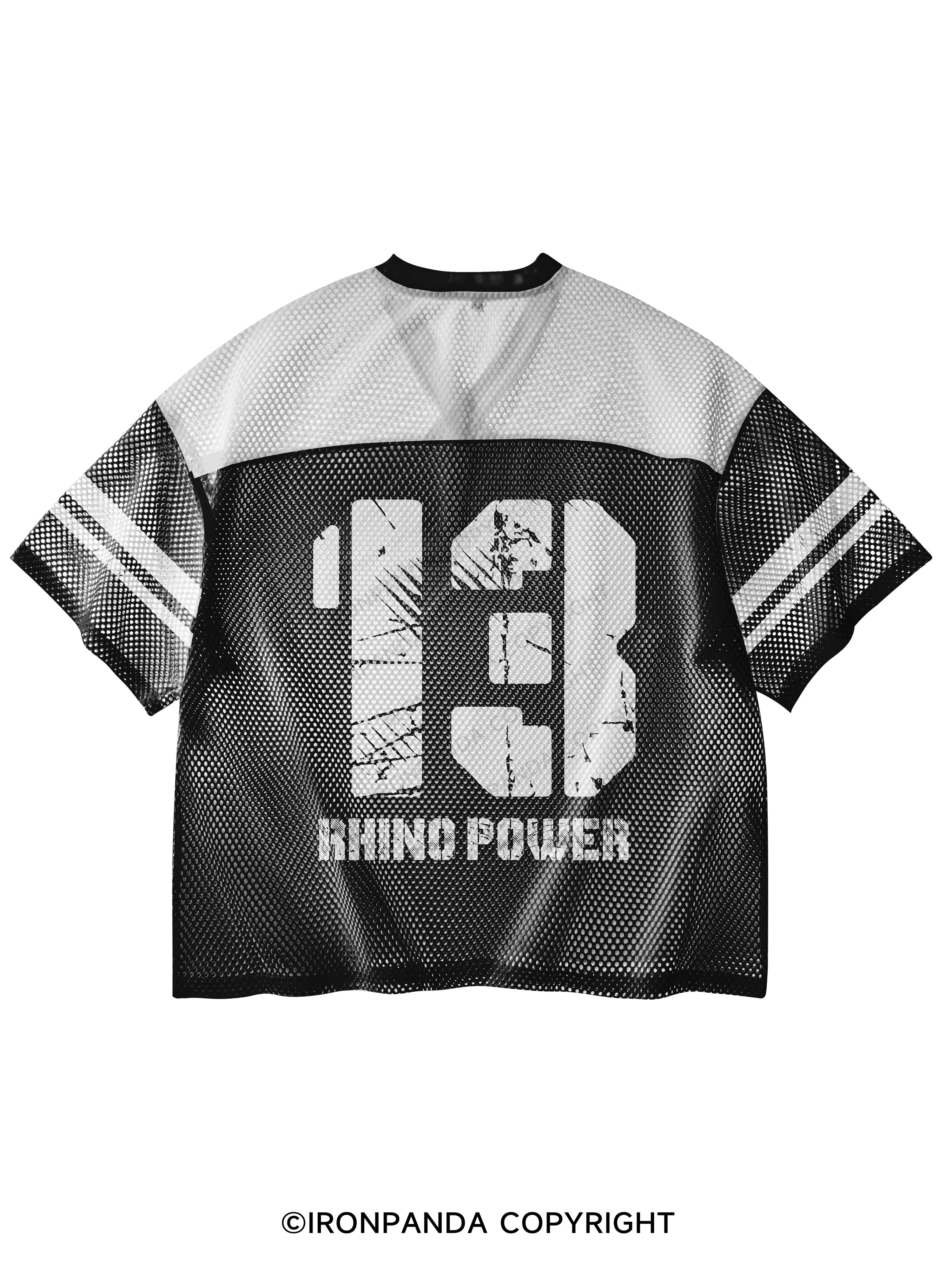 Power Rhino V-Neck Open Hole Mesh Top