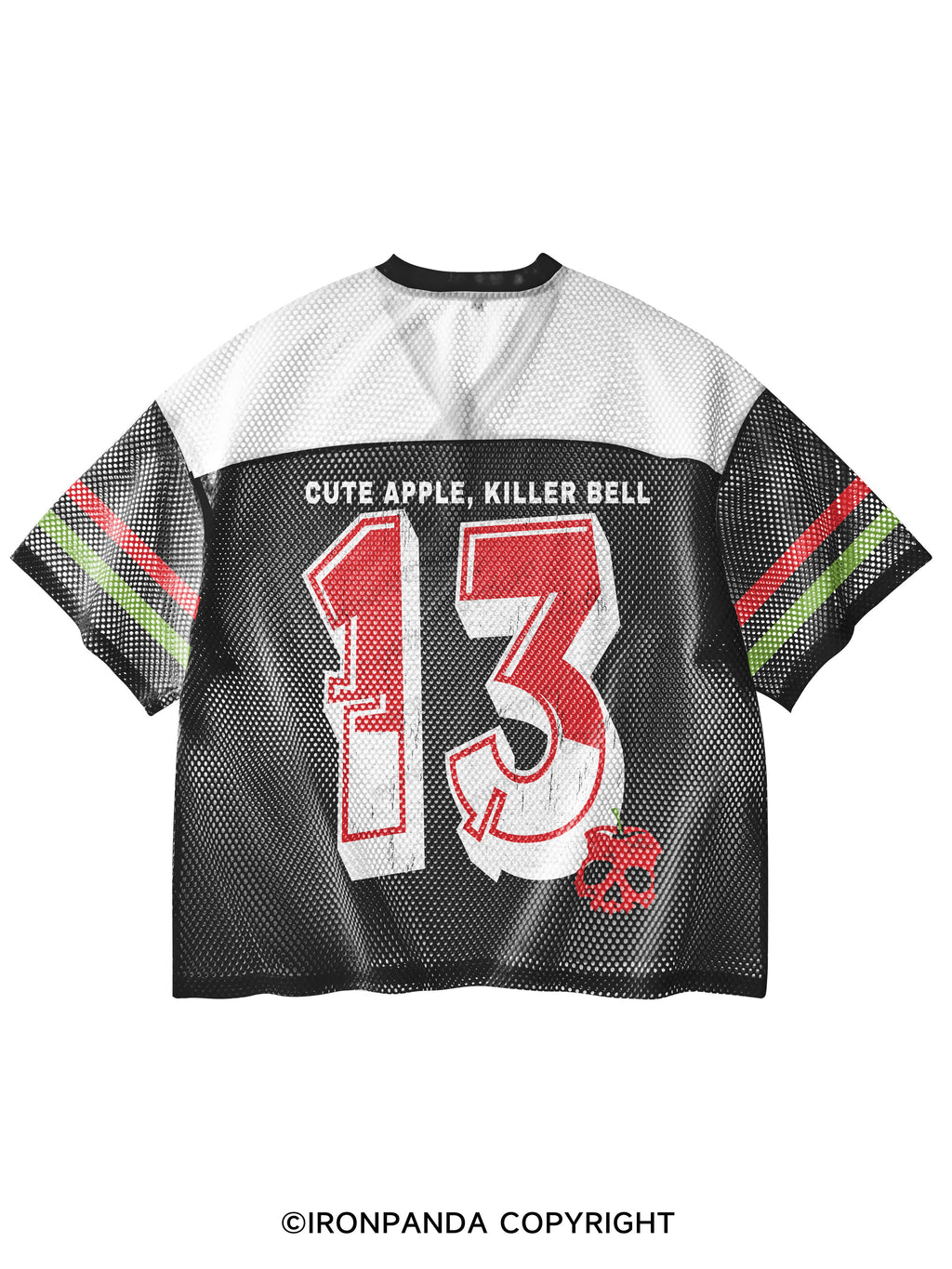 Apple kettlebell V-Neck Open Hole Mesh Top