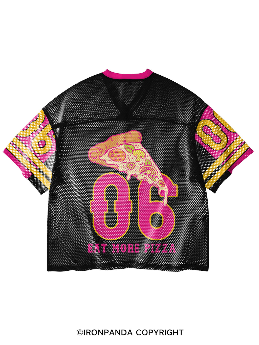 I WORKOUT SO I CAN EAT MORE PIZZA V-Neck Open Hole Mesh Top