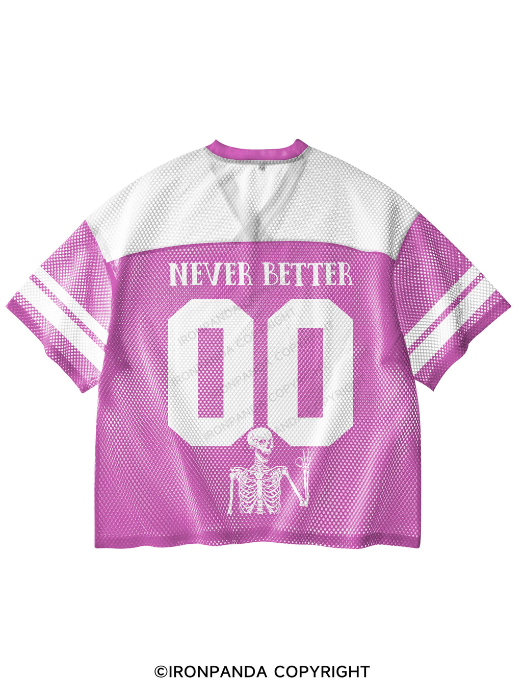 Never Better Skeleton V-Neck Open Hole Mesh Top