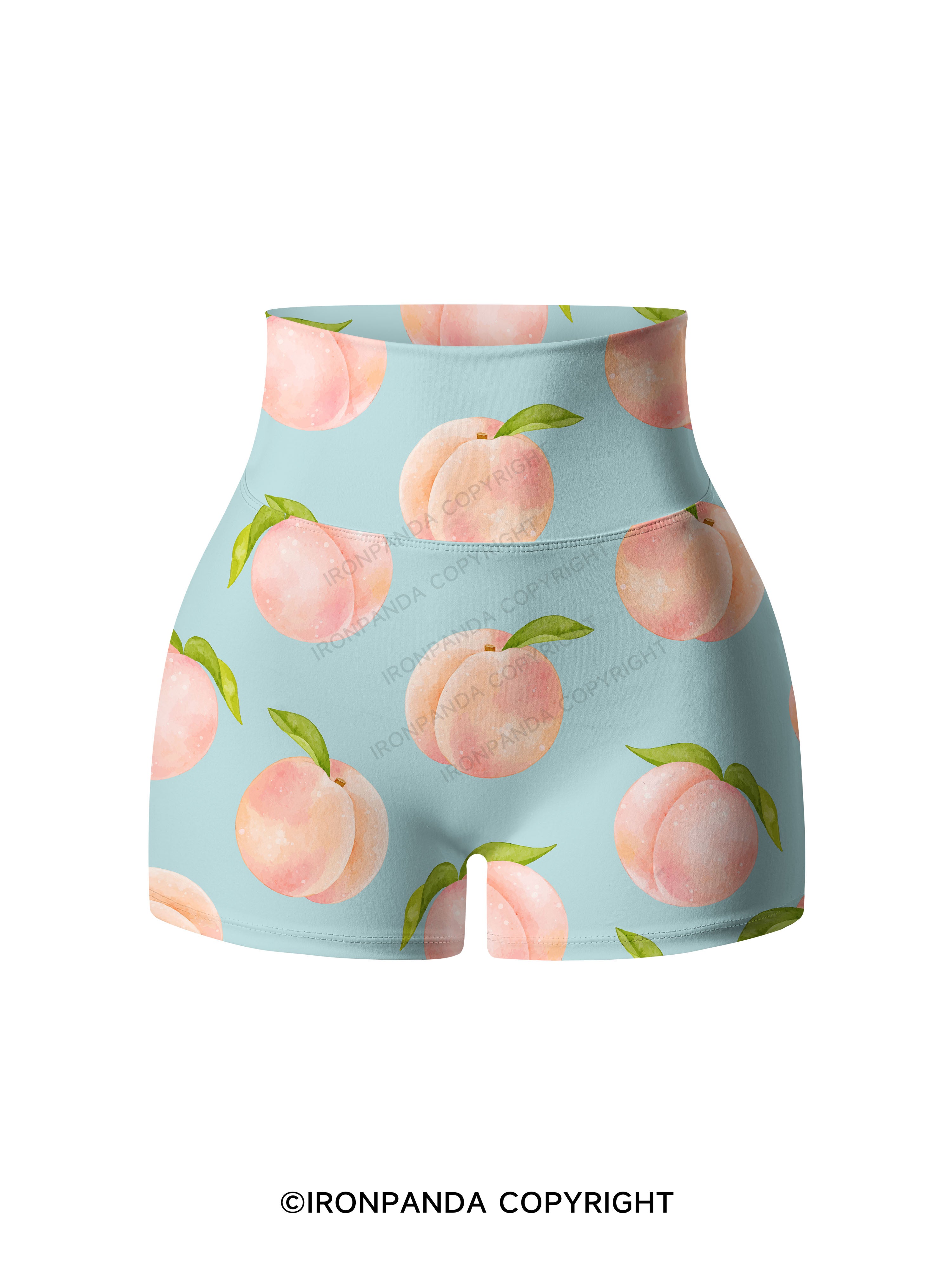 Peachy Vibes Printed Yoga Shorts