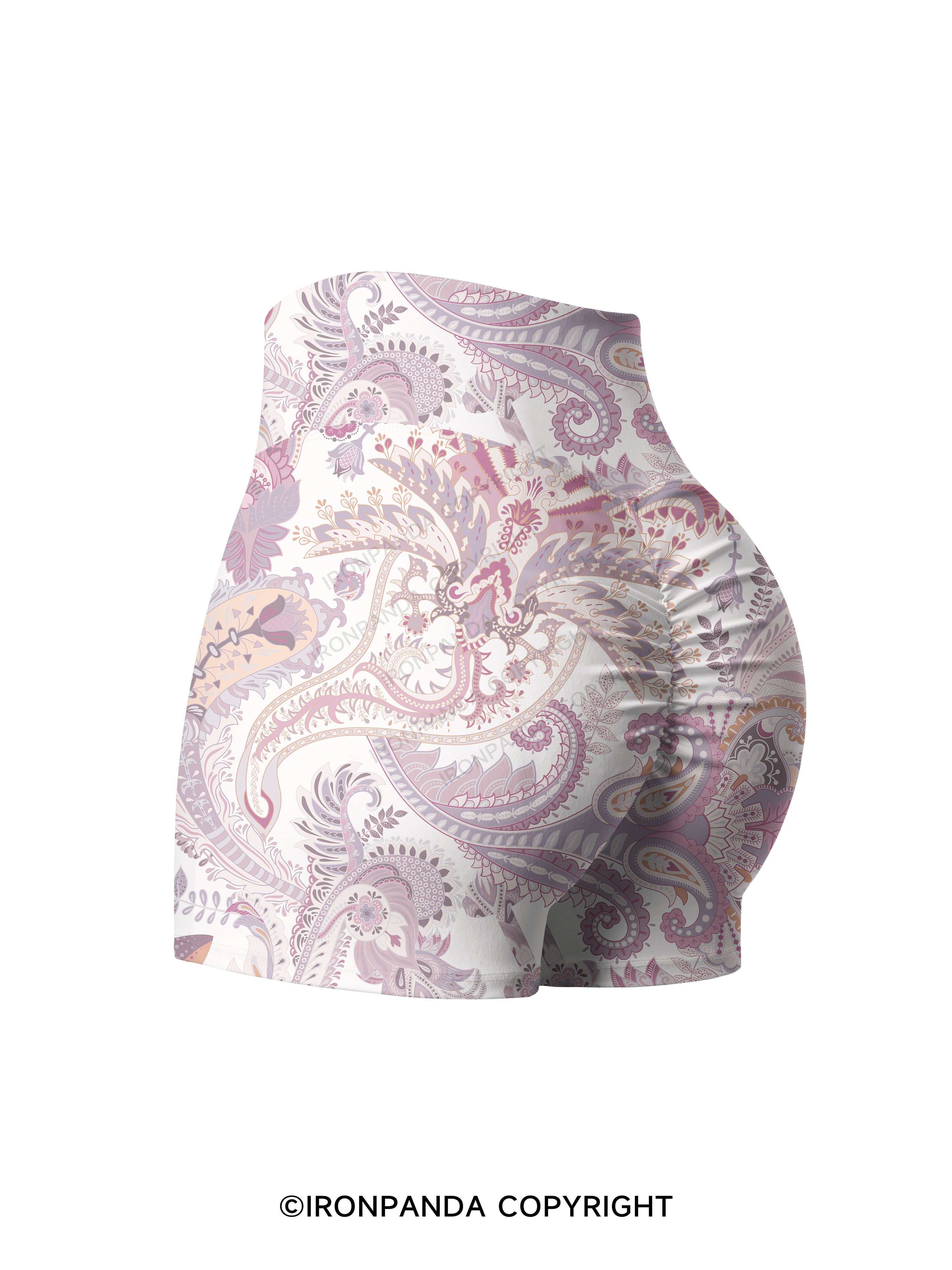 flowers Printed Yoga Shorts