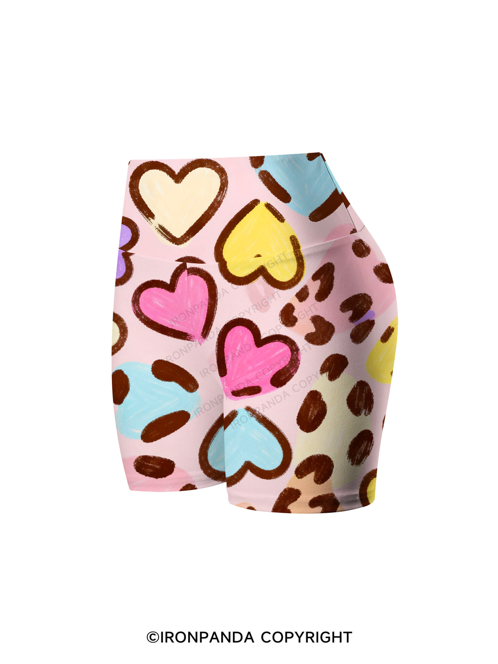 Sweetheart Leopard Printed Yoga Cycling Shorts