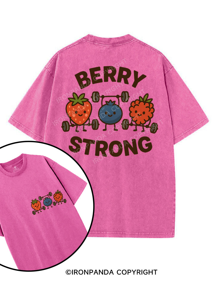 BERRY STRONG printed Gym Shirt