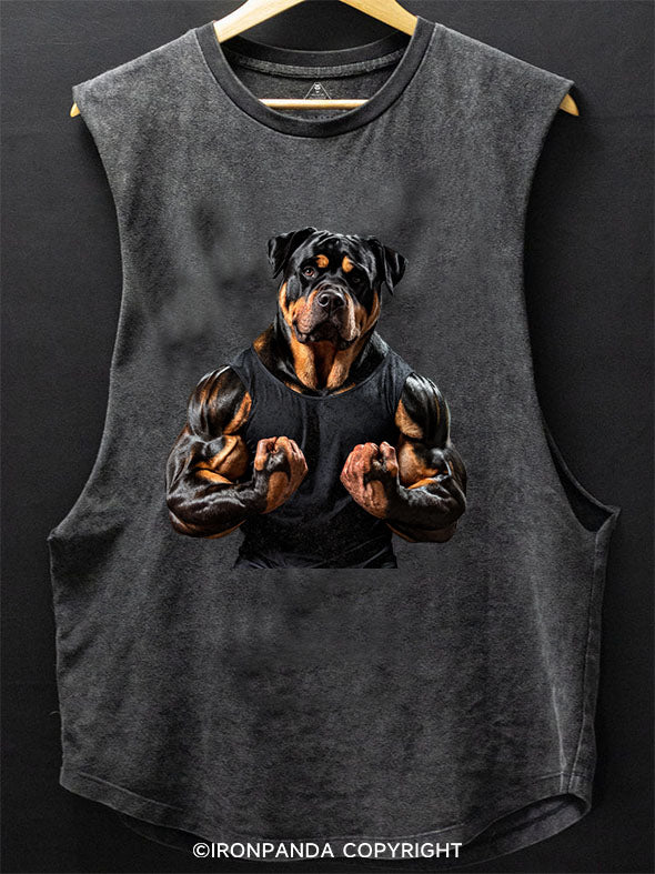 Muscular Rottweiler SCOOP BOTTOM COTTON TANK
