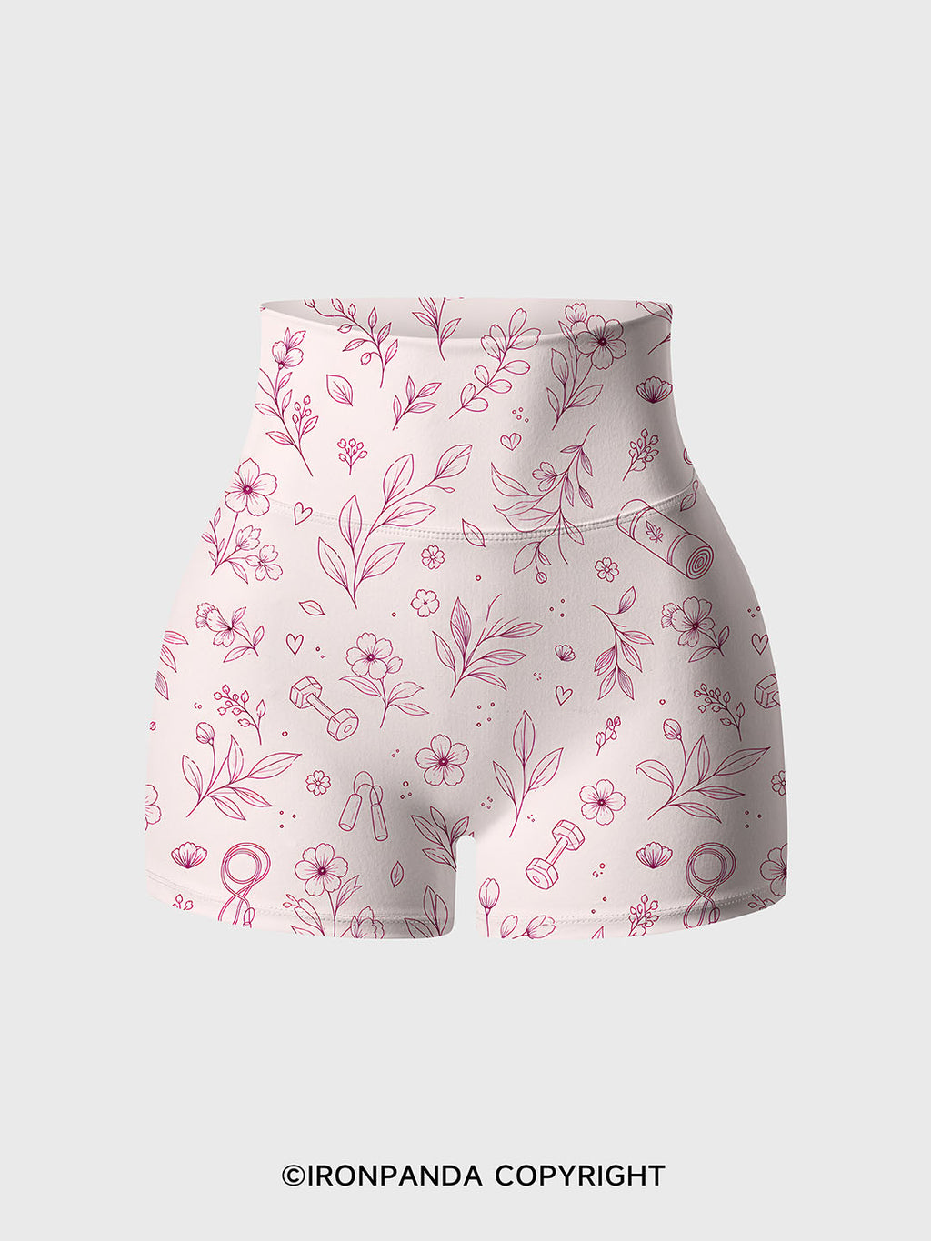 FLORAL GYM Printed Yoga Shorts