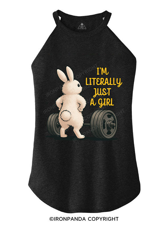 I'M LITERALLY JUST A GIRL TRI ROCKER COTTON TANK
