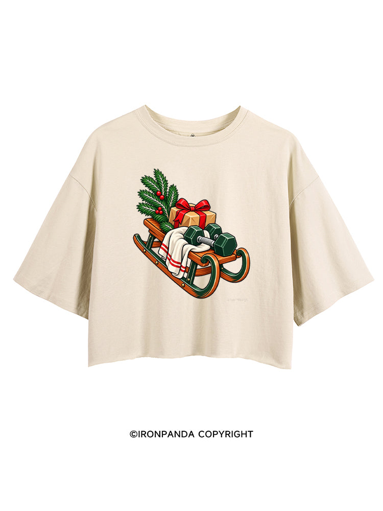 CHRISTMAS DUMBBELLS AND FESTIVE SLEIGH CROP TOPS
