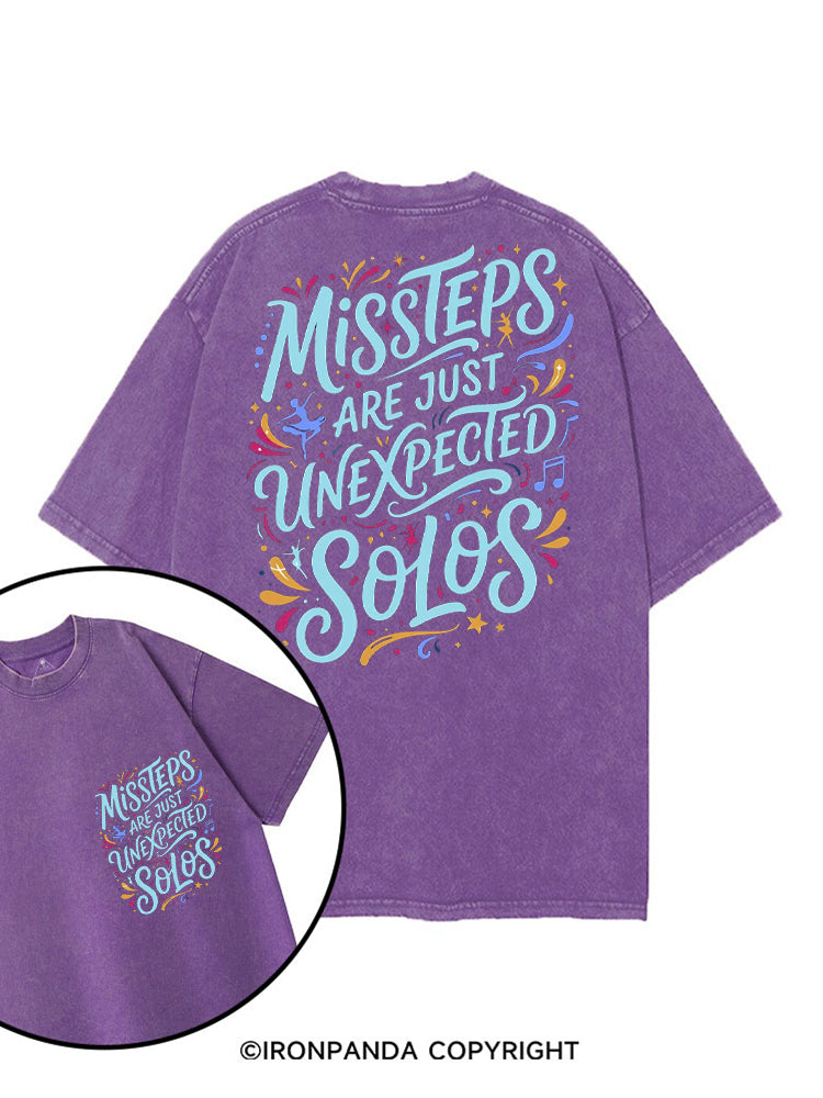 MISSTEPS ARE JUST UNEXPECTED SOLOS printed Gym Shirt